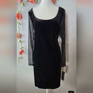 NWT City Studio Stretch Velvet Cut Out Dress Plus Size 1X